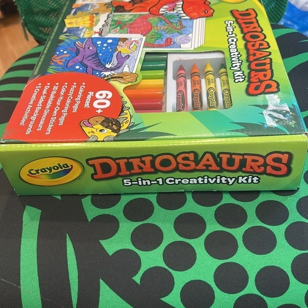 Crayola Dinosaurs Creativity 60 piece activity set  Markers travel vacation toy